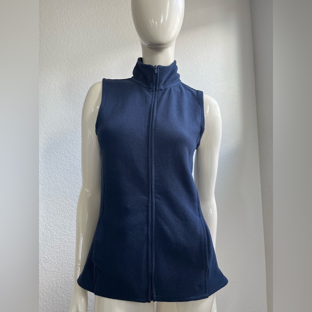 Navy Sleeveless Zip-Up Vest